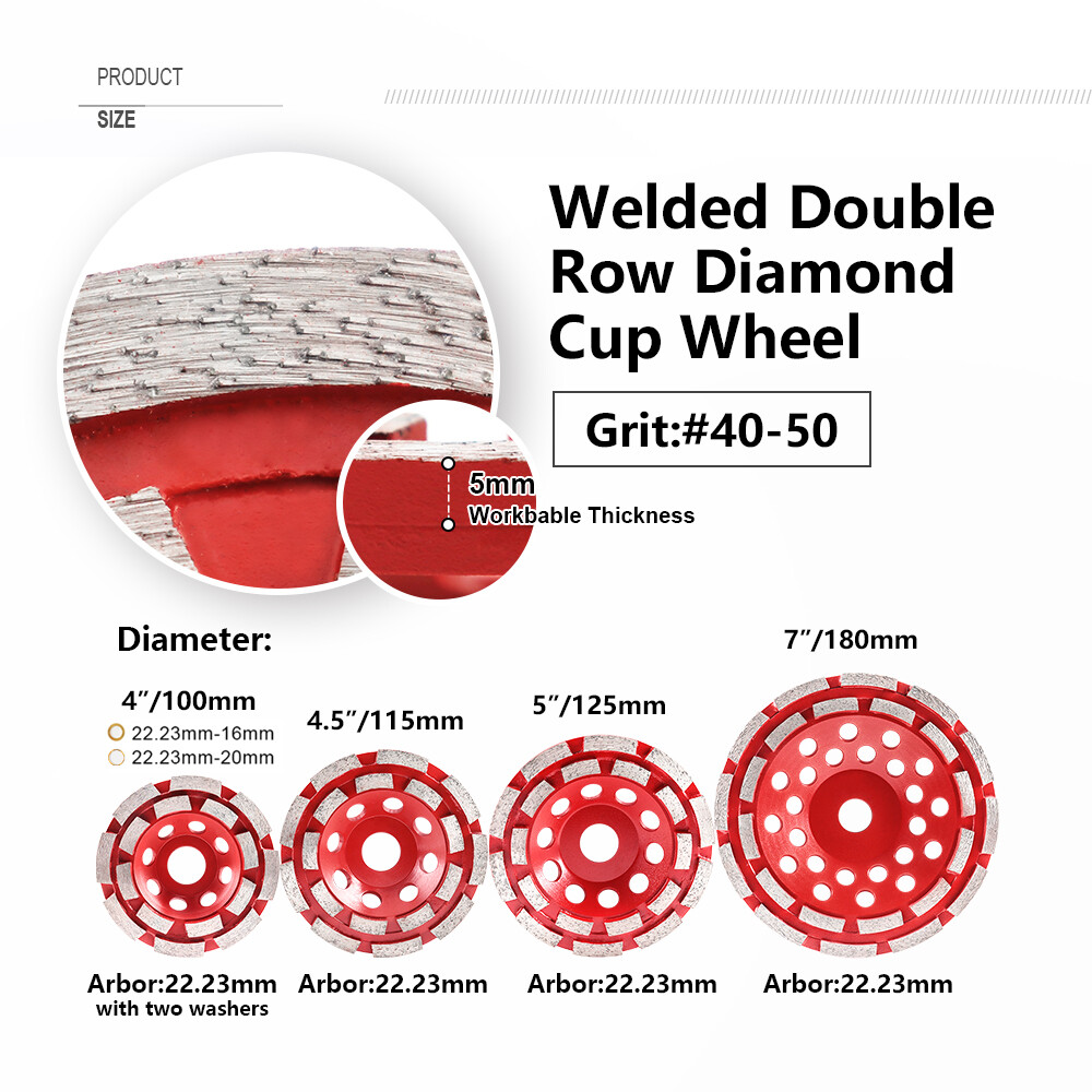 4″-7″ Diamond Segment Grinding Wheel Cup Disc Grinder for Concrete Granite Stone