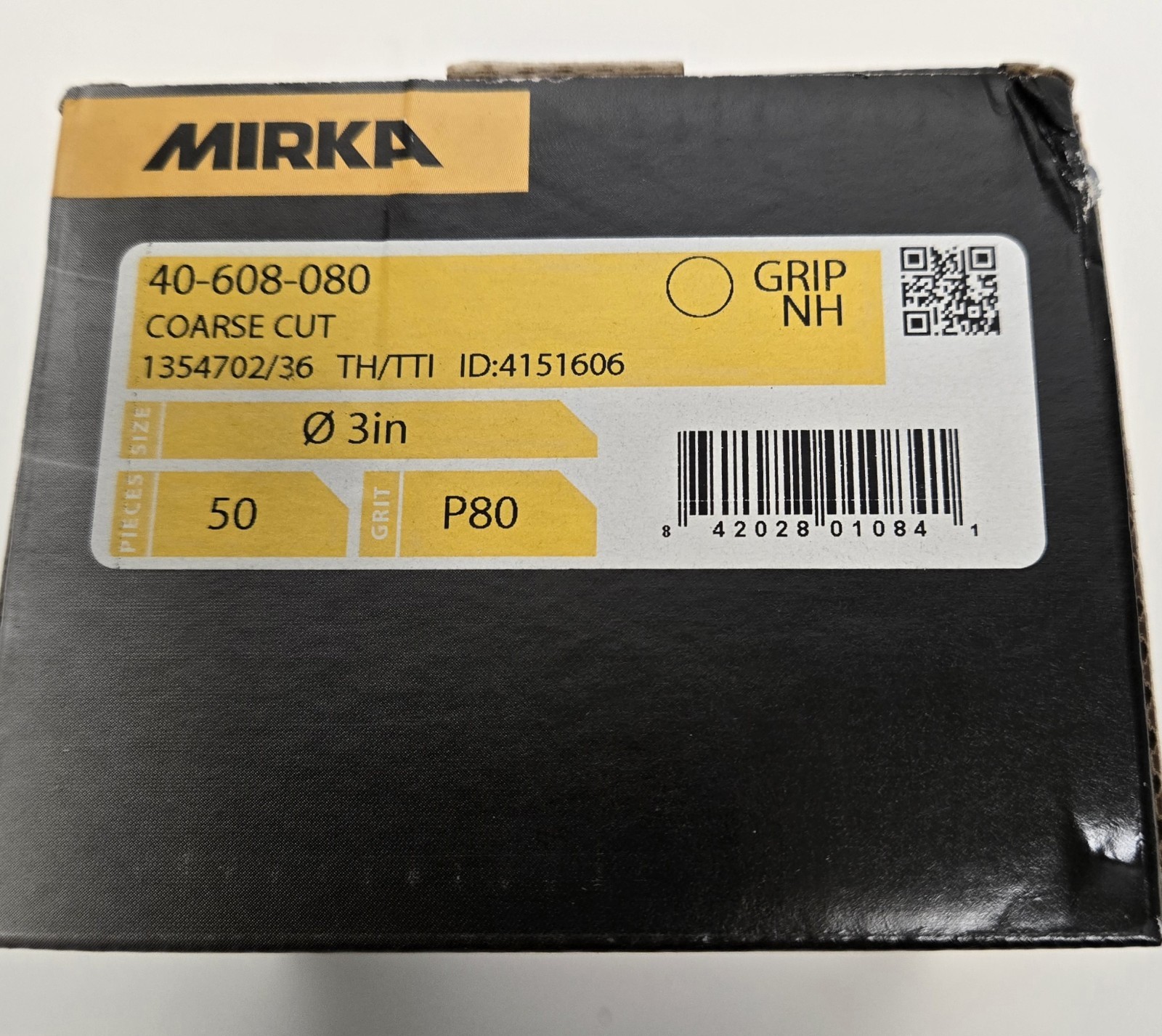 MIRKA SANDING DISCS 40-608-080. 3″ P80 GRIT. BOX OF 50.