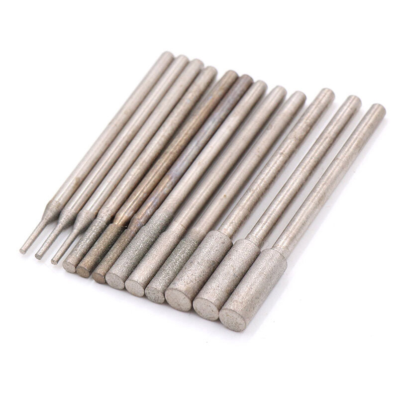 2.35mm Shank Cylindrical Grinding Head Jade Agate Polishing Tool 600/1200 Grit