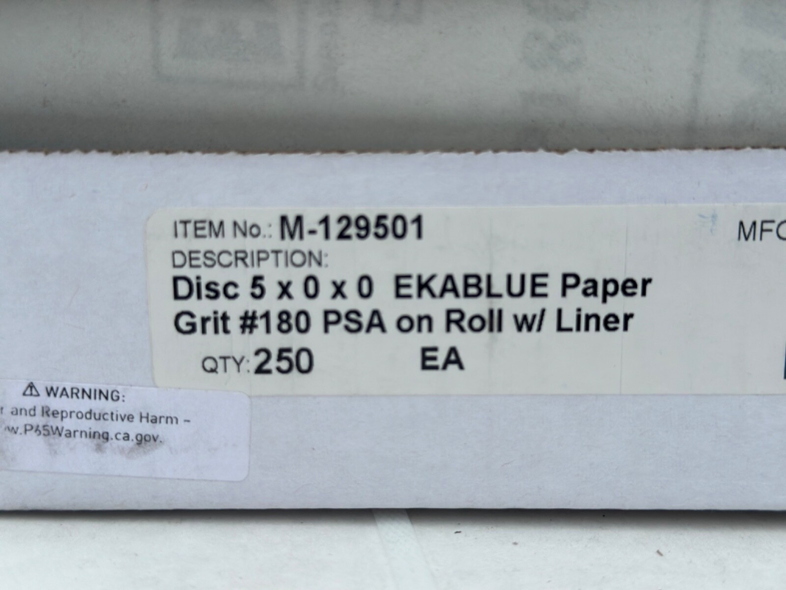 Uneeda M-129501 – 5″ EKABLUE Paper Sanding Discs 180 Grit, Box of 250