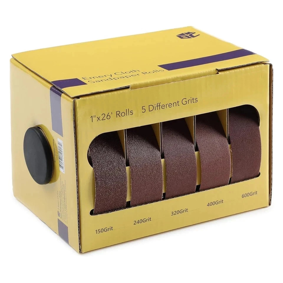 Emery Cloth Roll 1″ x 26 Ft 150/240/320/400/600 Grit Abrasive Sandpaper Roll