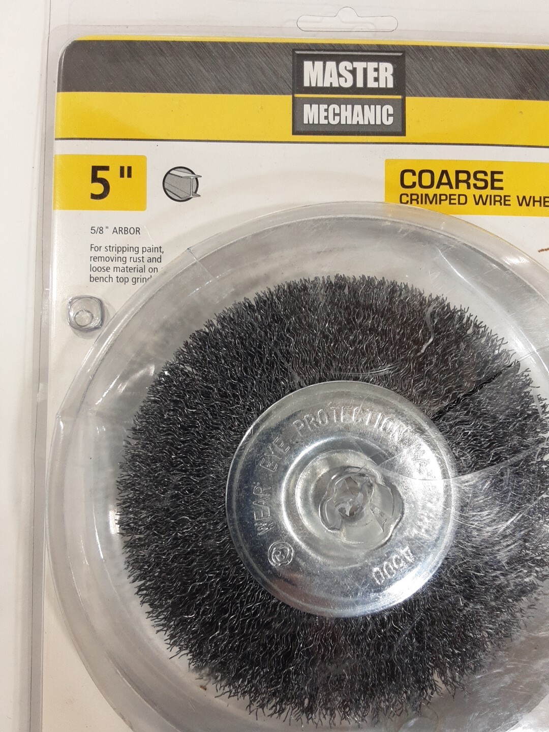 Master Mechanic 5″ Coarse Crimped Wire Wheel Brush 842826 5/8 Arbor New