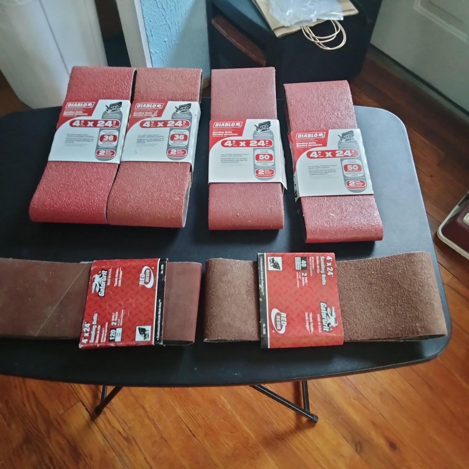 Belt Sander 4×24 belts, lot of 12, 6 (“2 packs)