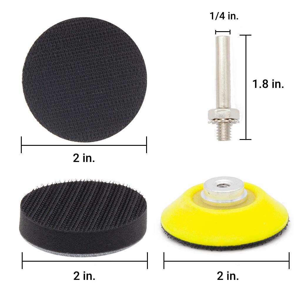 2 in Hook Loop Sanding Discs Pads Kit for Drill 60-10000 Grit Wet Dry Sandpaper