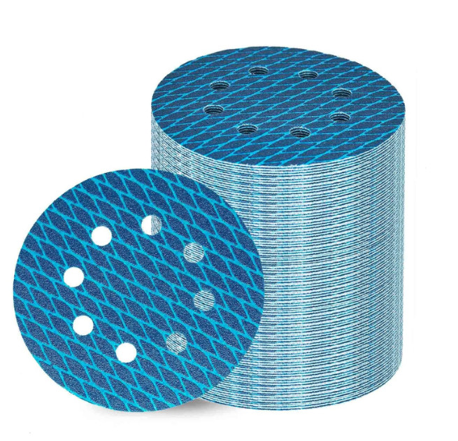 SATC 70PCS 5-inch Diamond Shape Sanding Discs 8 Hole Hook Loop SandPaper P60-400