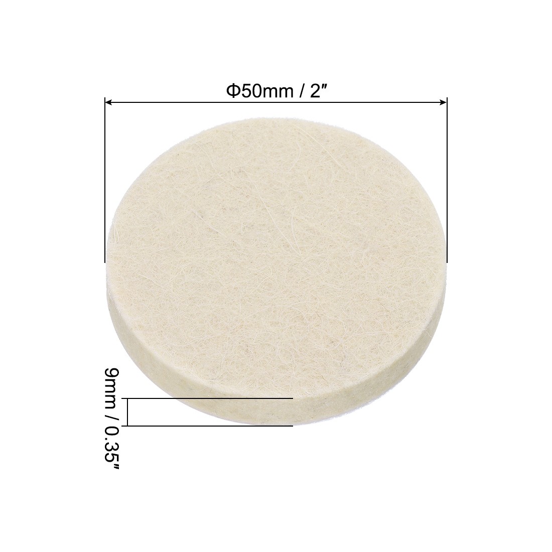 2-Inch Wool Polishing Pad Hook and Loop Buffing Wheel 8Pcs