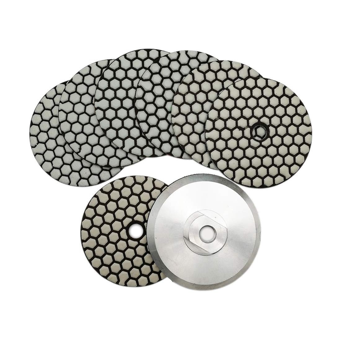 7-Piece Diamond Polishing Pads Set 4 Inch + Alu Backer