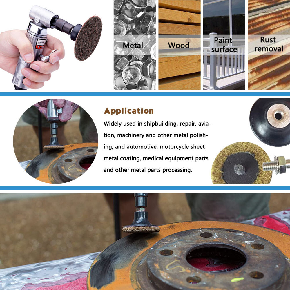 10/20/30/50Pcs 1” R Type Quick Change Disc Surface Cleaning Pad For Rotary Tool