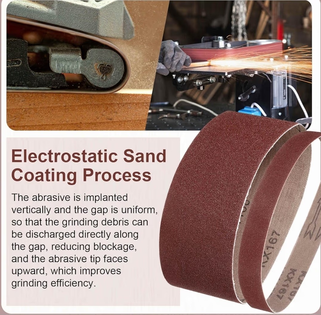 6 x 48 Inch Sanding Belts, 30 Pcs 60/80/120 Grits Aluminum Oxide Abrasive Belt S