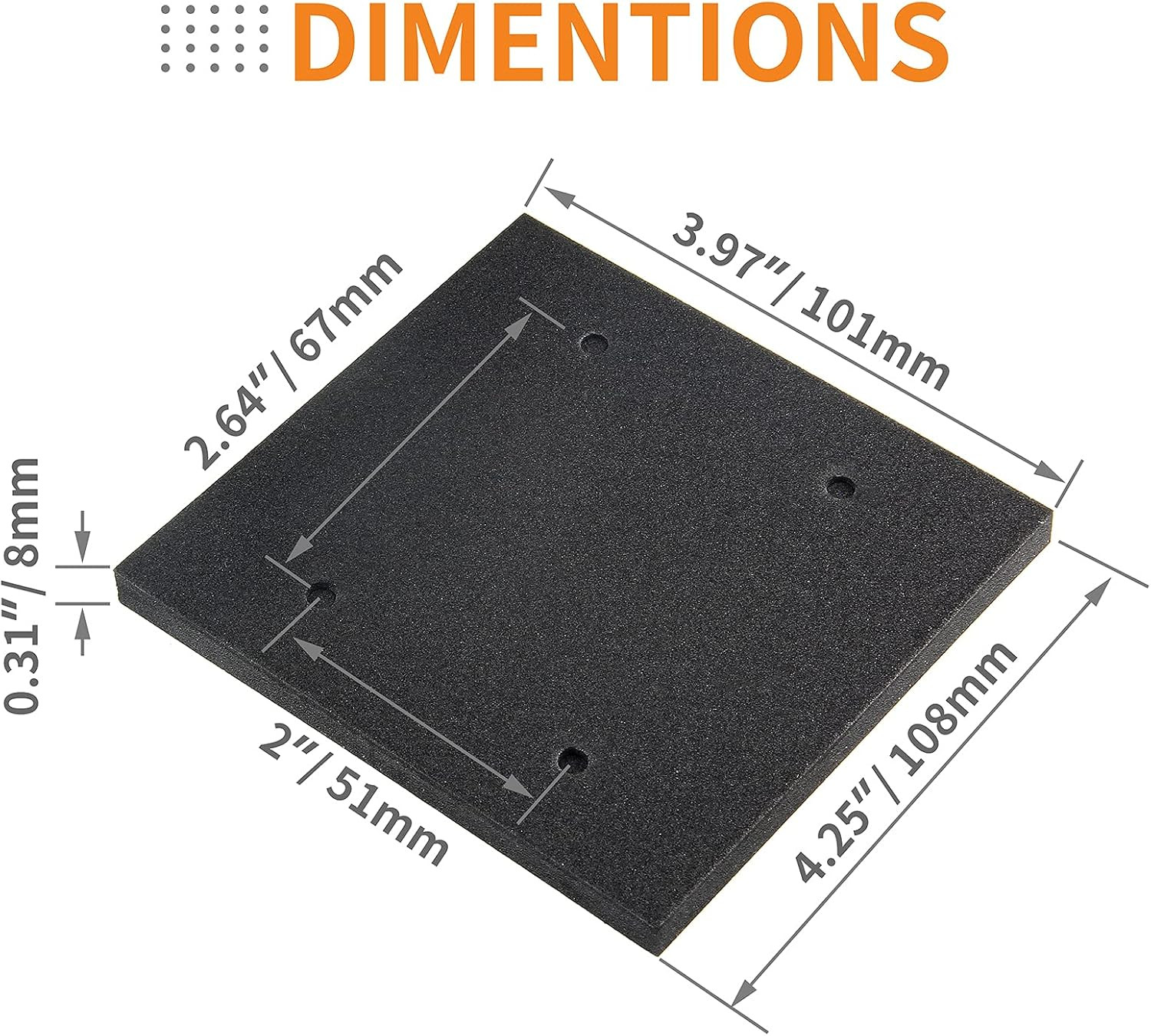 6 Pack Black Foam Sander Pad Replacement Self Adhesive Sponge Pads