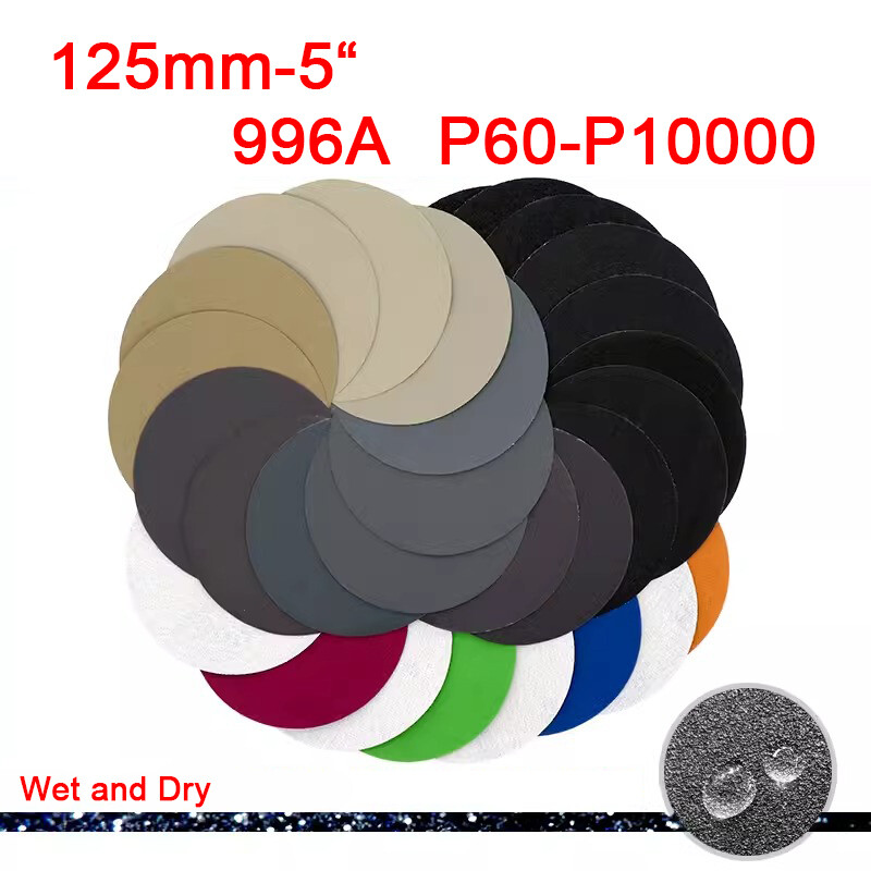 5″ Inch Wet and Dry Sandpaper Round Sanding Discs Hook and Loop 125mm P60-P10000