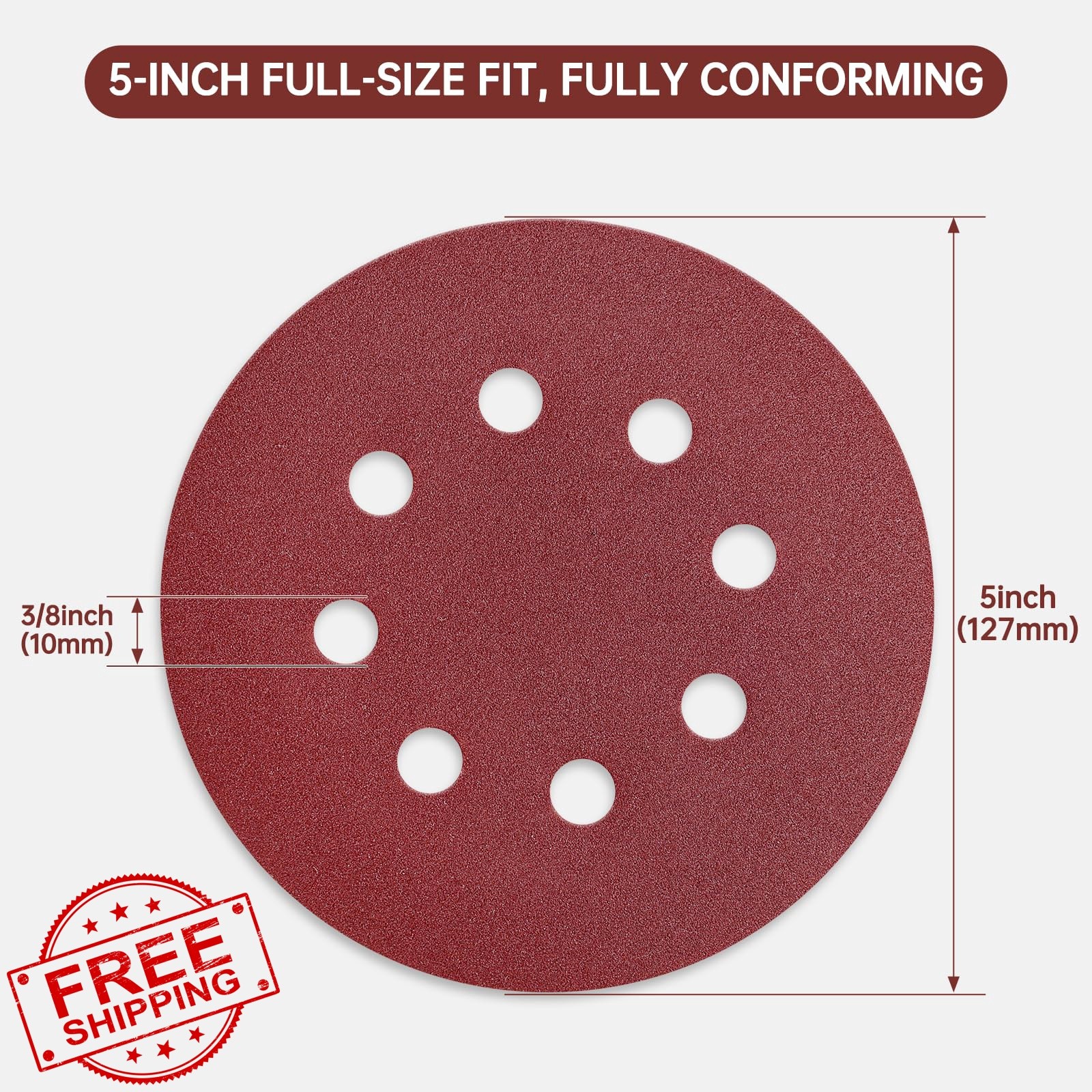xihihiaa Sanding Discs 170 Pc 5″ 8-Hole Hook Loop