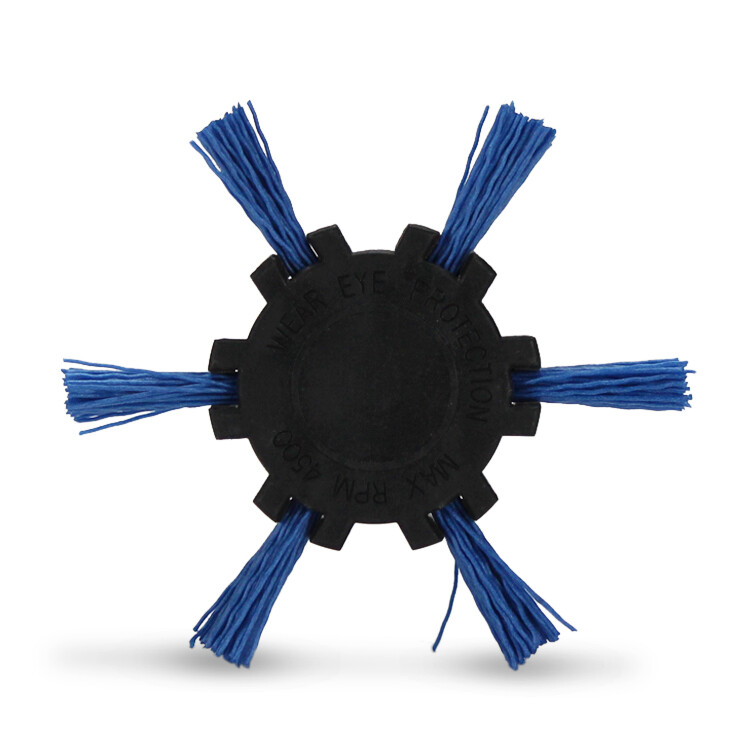 BHA 4″ Nylon Wire Strip Flap Brush with 1/4″ Hex Shank for Drill or Die Grinder