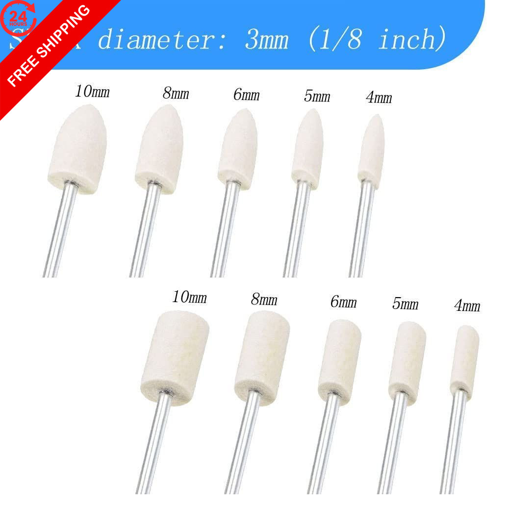 Luo ke 100 Pcs Compressed Wool Felt Polishing Head Tool Buffing Wheel for…