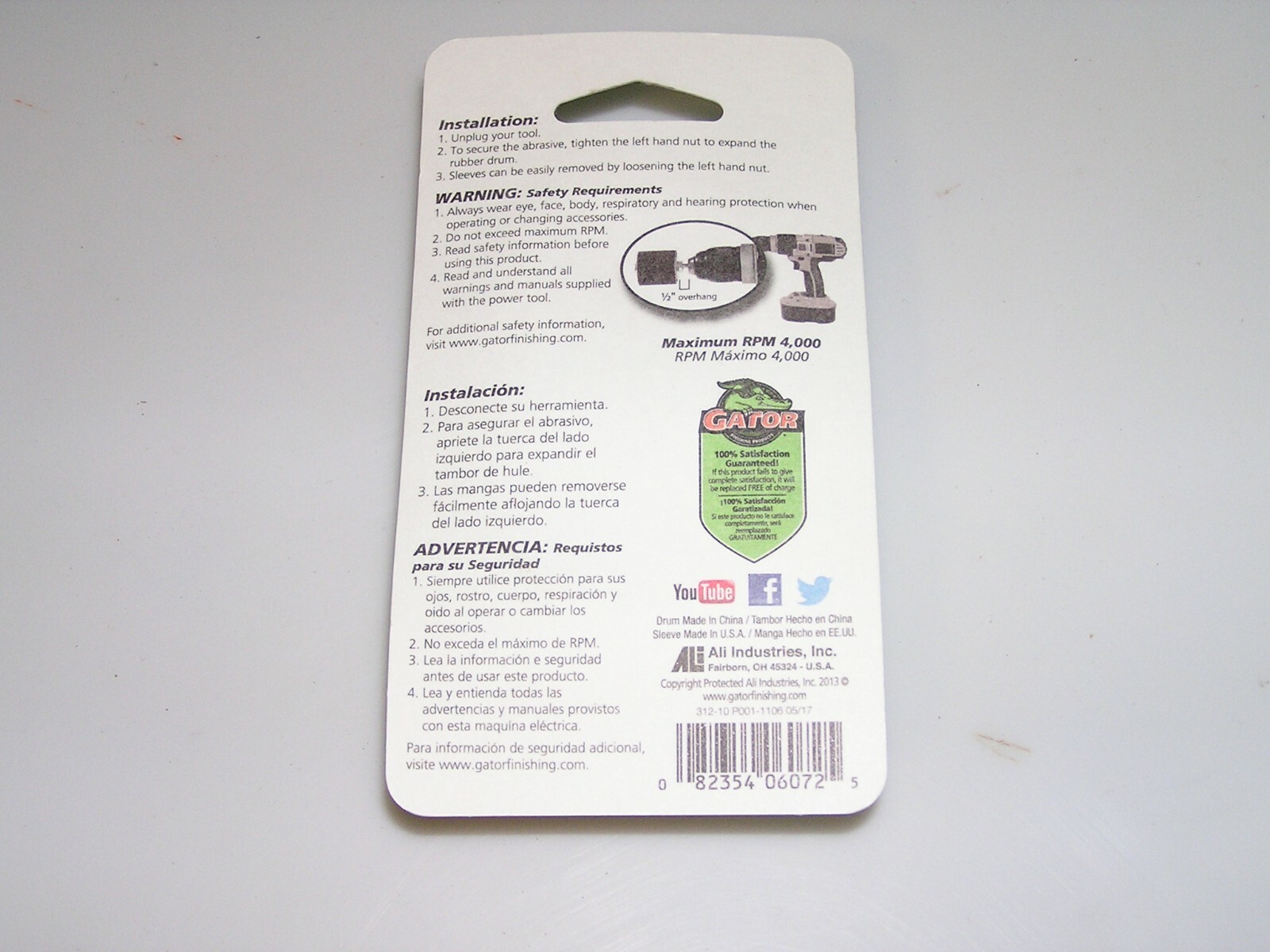 Gator 6072 1/2 in. L Aluminum Oxide Abrasive Sleeve Refill 80 Grit 6 sleeves