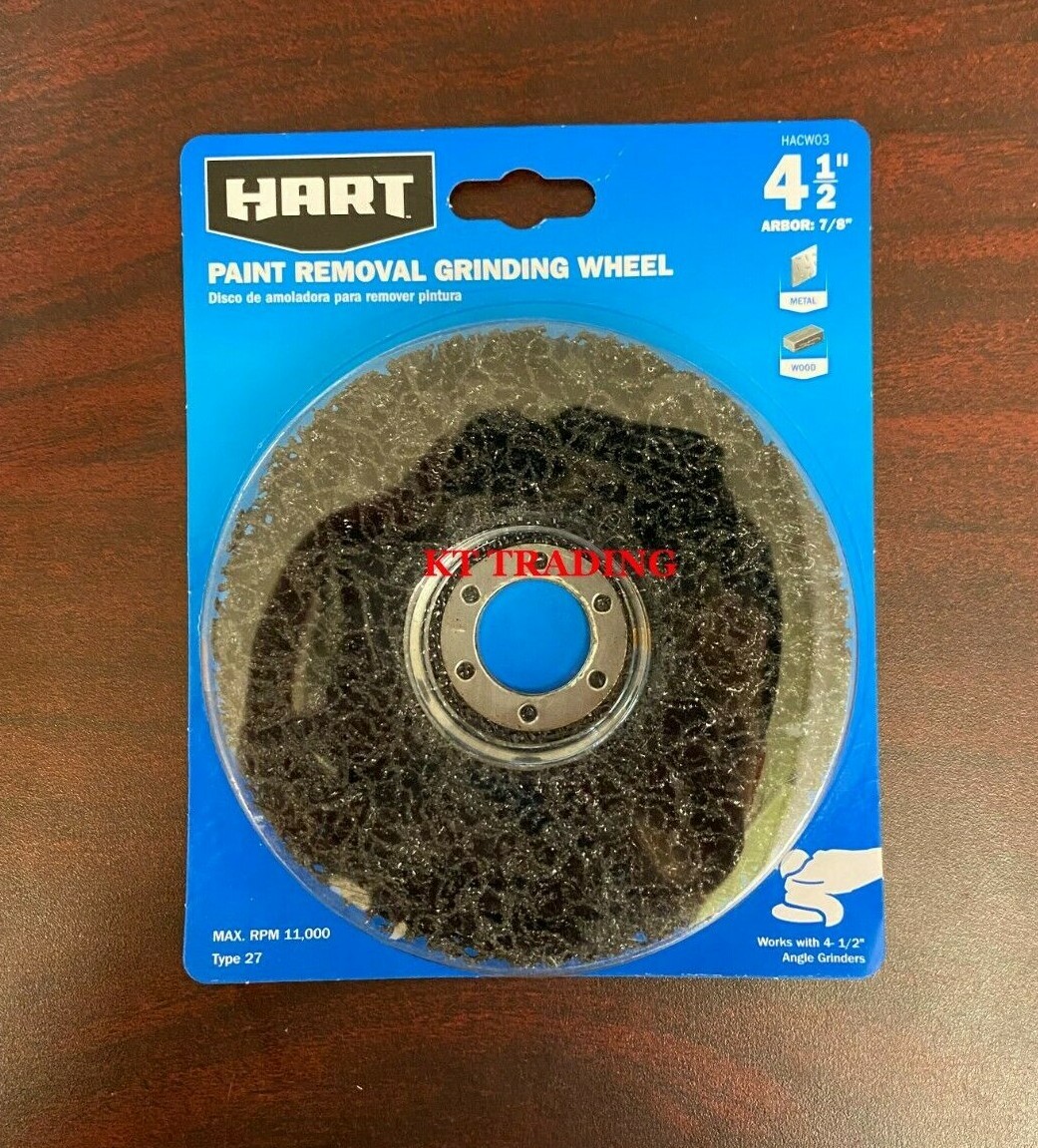 HART 4-1/2″ PAINT REMOVAL GRINDING WHEEL for METAL WOOD Arbor 7/8″ RPM 11,000