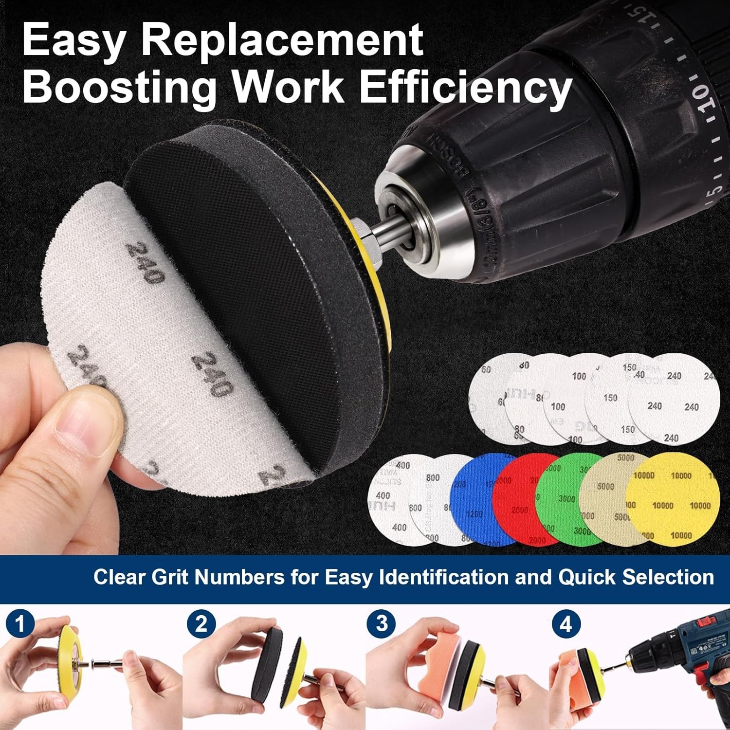 131pc 3″ Sanding Discs Set Headlight Restoration Kit 60-10000 Grit Hook and Loop