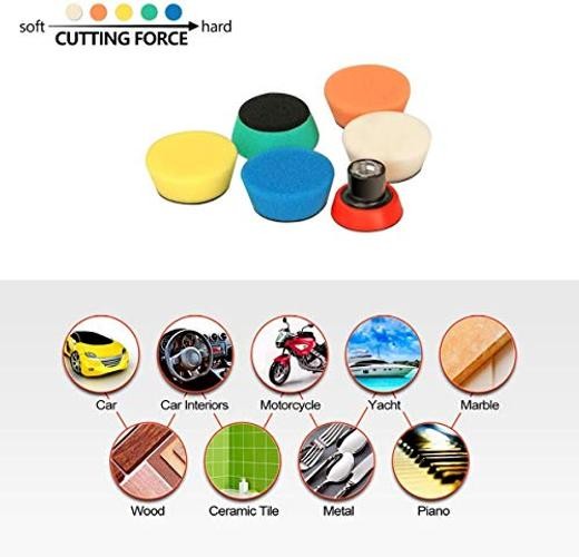 Mini Polishing Pads, 25mm 50mm 80mm Detailing Polishing Pads Car Detailing