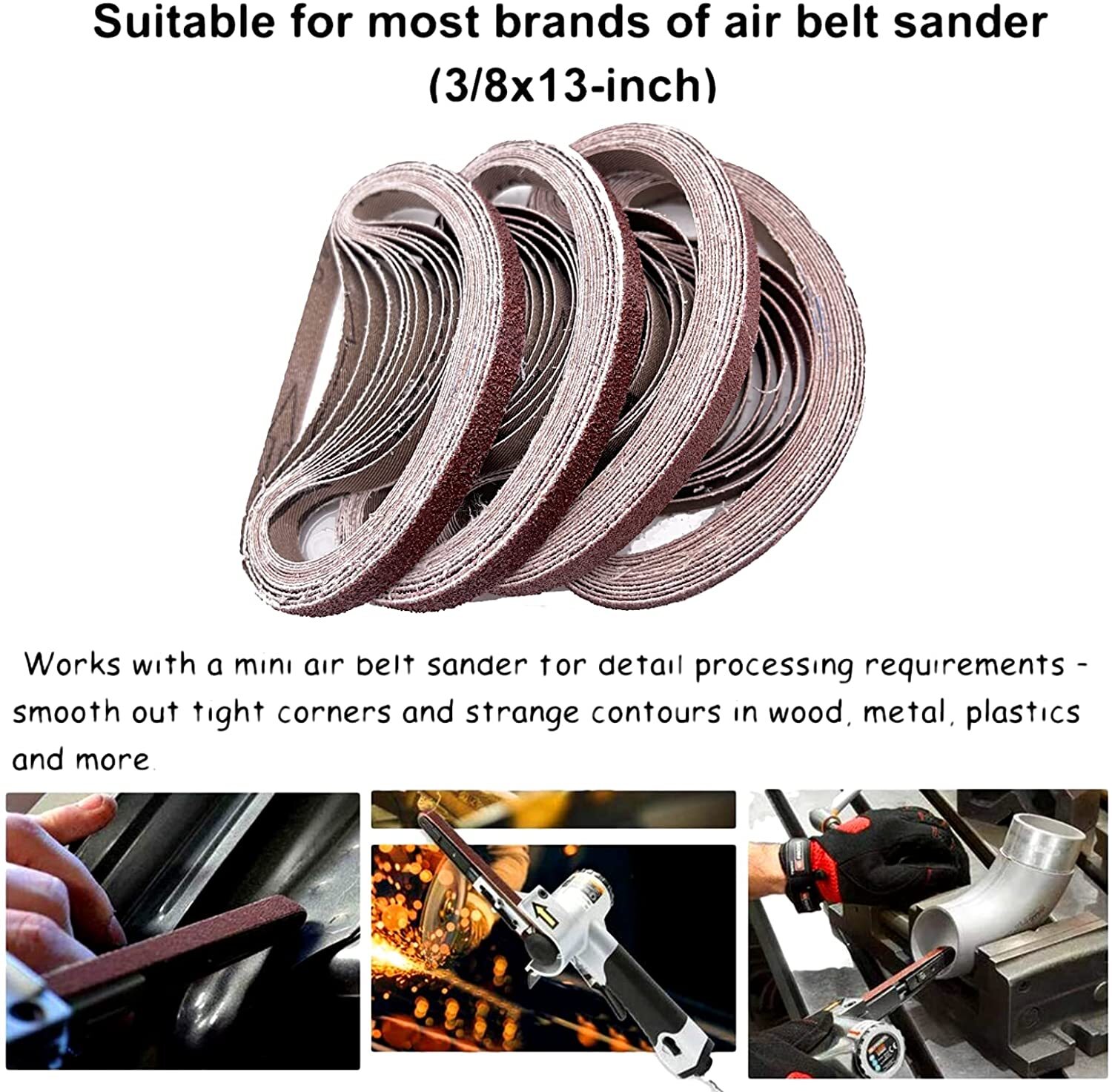 10x330mm Abrasive Sanding Belts For Belt Sander Metal Grinding Sandpaper 40~800#
