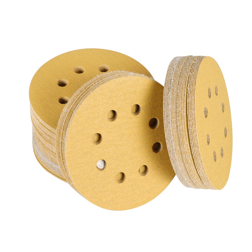 100 Pack 5 Inch 8-Hole 100 Grit Hook-and-Loop Sanding Disc Sander Paper