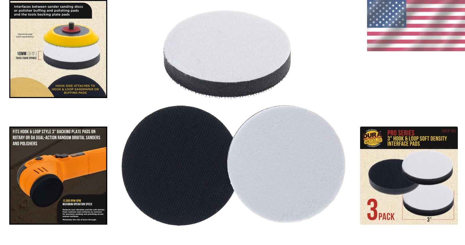Pro Series 3″ Soft Density Interface Pads – 3 Pack for Smoother Finishes