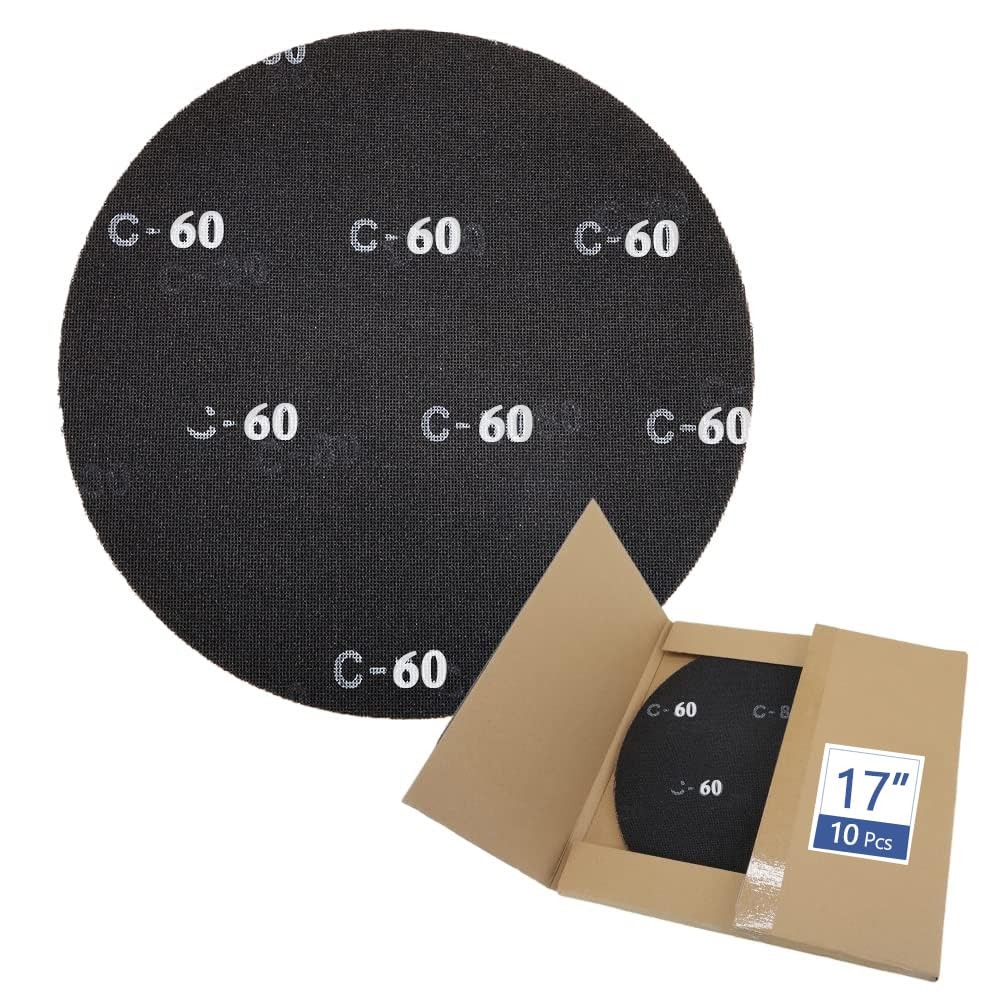 10 PCS 17 Inch 60 Grit Sanding Screen Discs Black Silicon Carbide Floor
