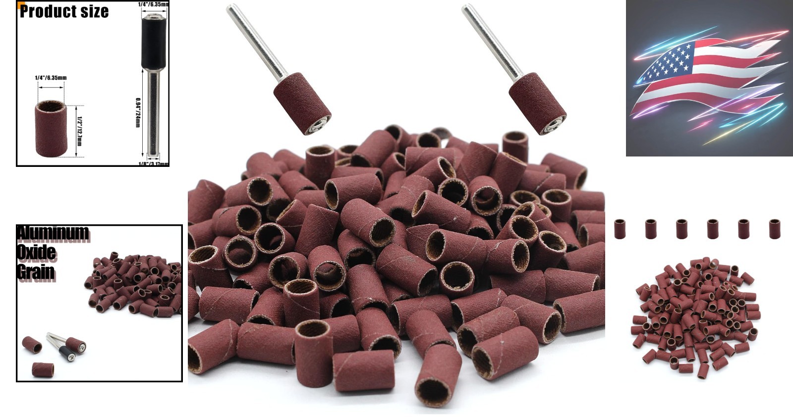 120 PCS 1/4 Inch Sanding Sleeves 120 Grit Sanding Drum and Sleeves Set Oxide ../