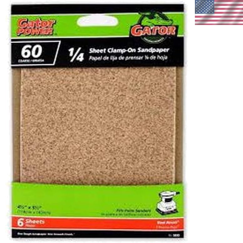 Gator Power 60G Sandpaper Pack – Heavy-Duty, Versatile, 6-Pack