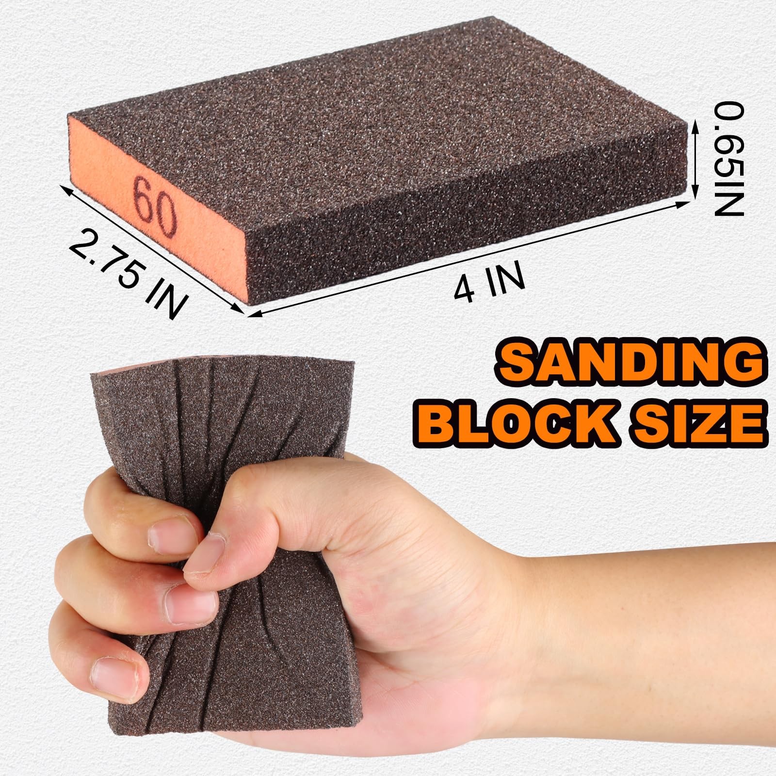 8 Pack Sanding Sponge, 60/80/120/220 Grit Premium Sandpaper Block