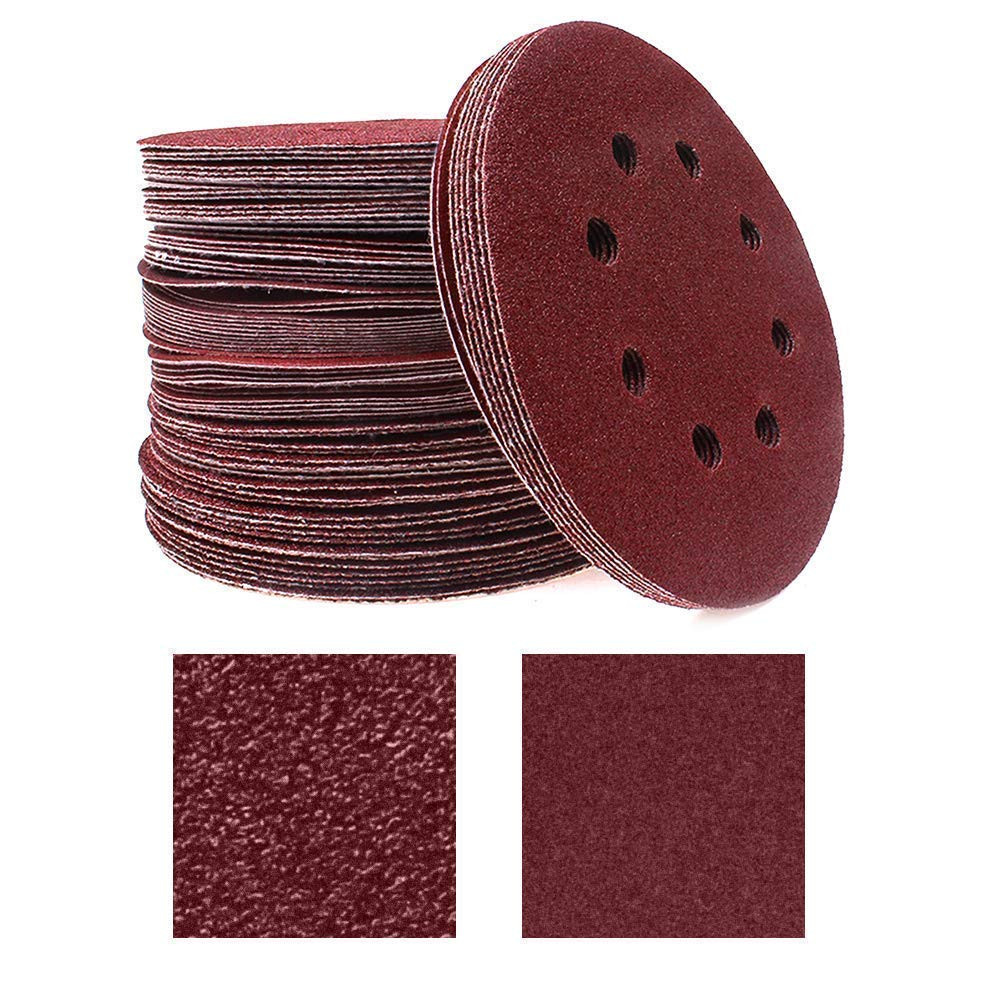 80 Pack 5 Inch Sanding Discs Kit 8 Hole Sander for Drill Polishing Pad Hook