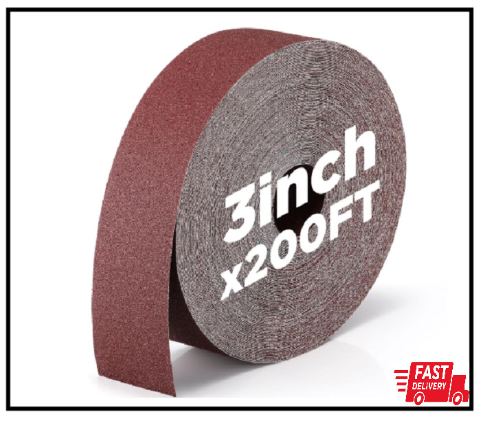 Abrasive Sandpaper Roll 3”x 200 ft 80 Grit Drum Sander Sandpaper Rolls Sand