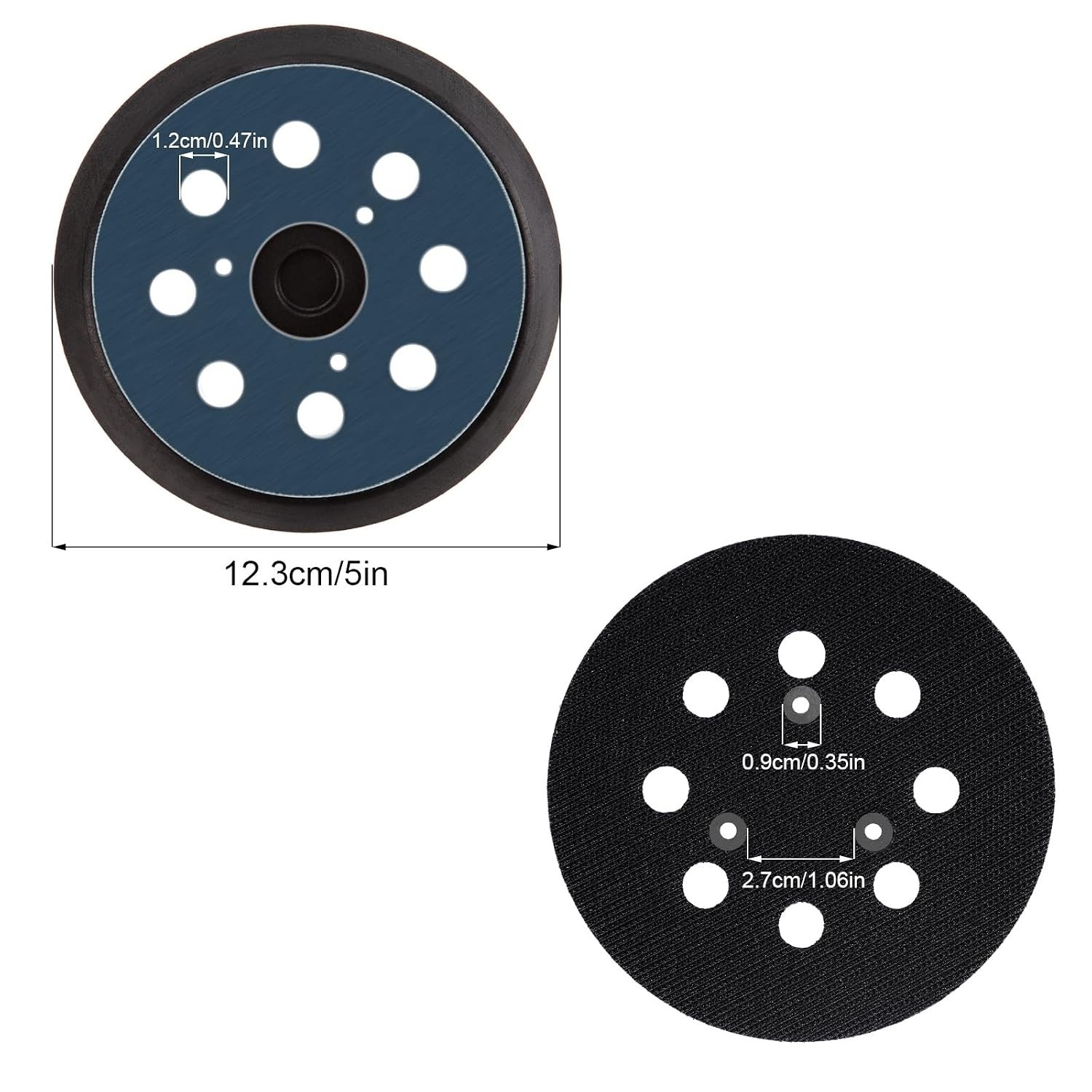 2pcs 5 Inch 8 Hole Replacement Sander Pads for DW & Porter Cable Tools