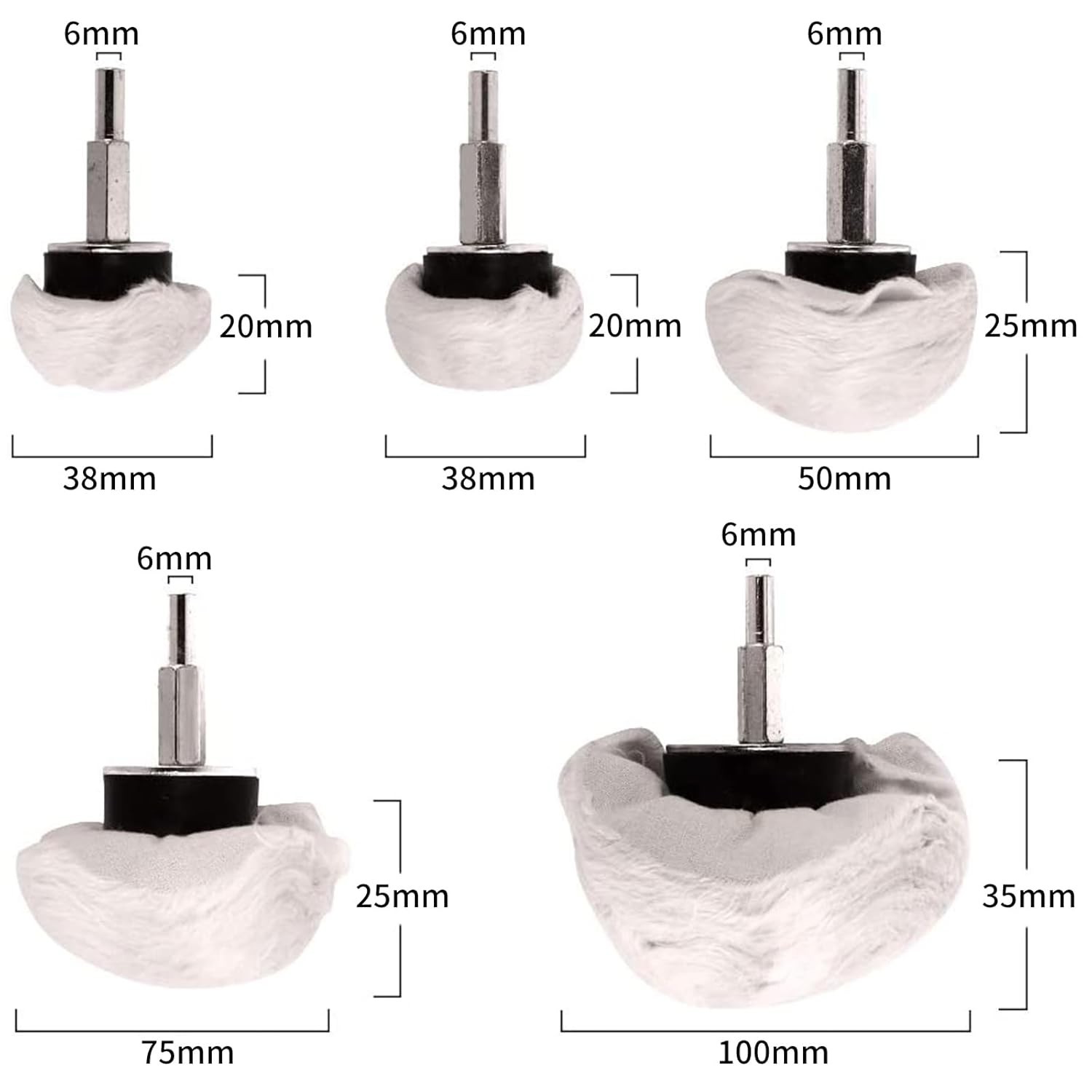 Professional Polishing Wheels for Drill – 11 Piece Cotton Buffing Set