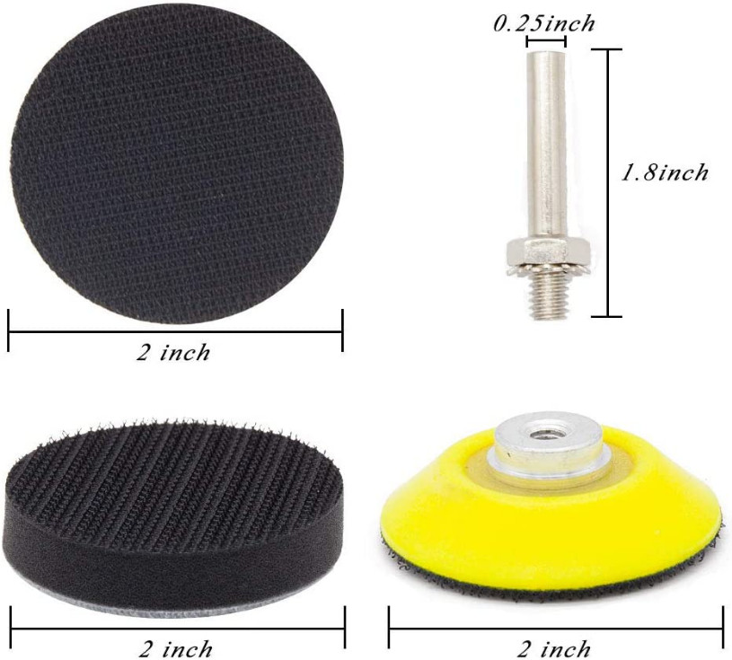 180pcs 2 Inch 60 to 10000 grit Wet/Dry Hook and Loop Sanding Discs+baking pad