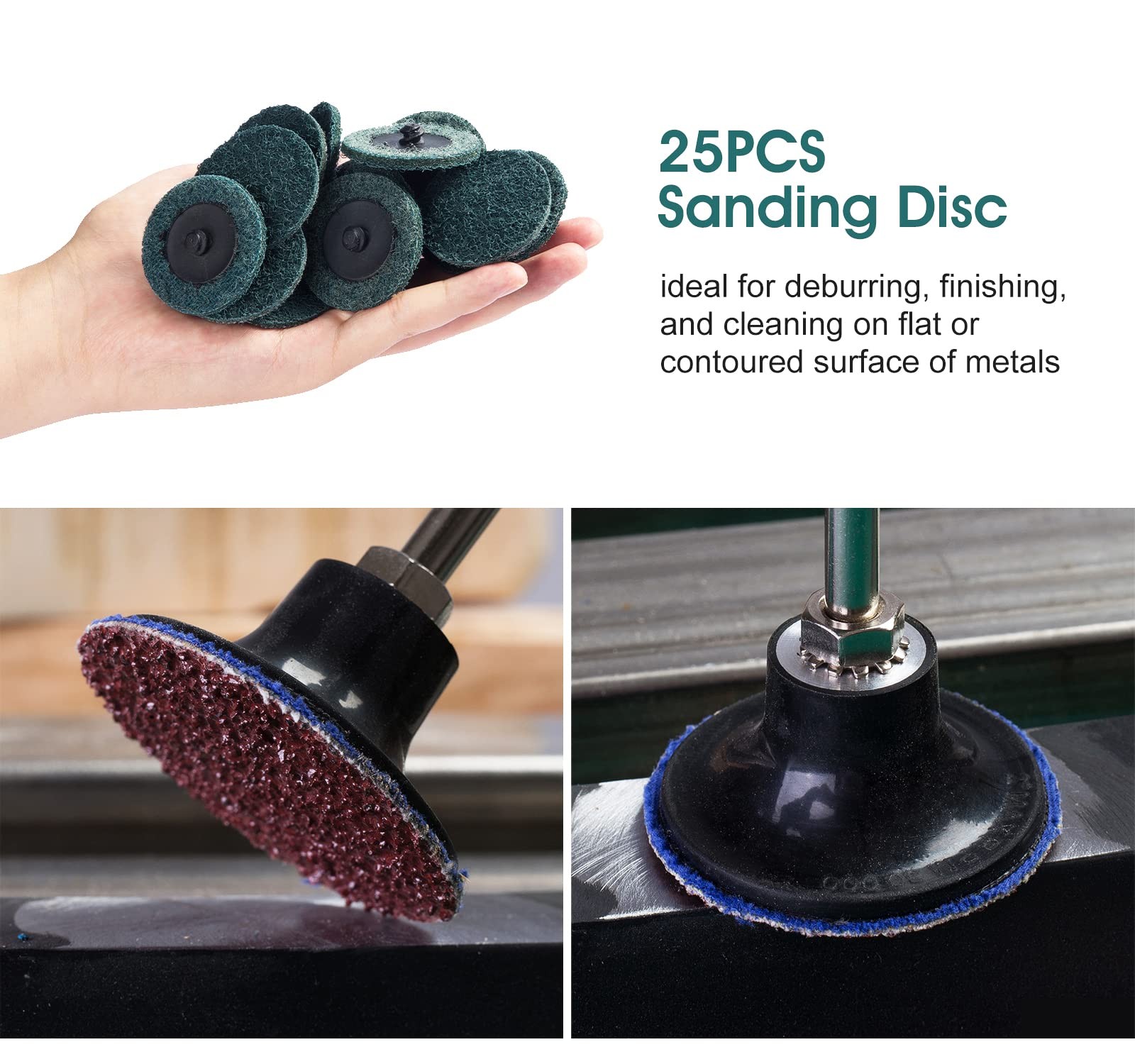 S SATC 25PCS Quick Change Discs Set, 2 Inch Die Grinder Sanding 2 Inch, Blue