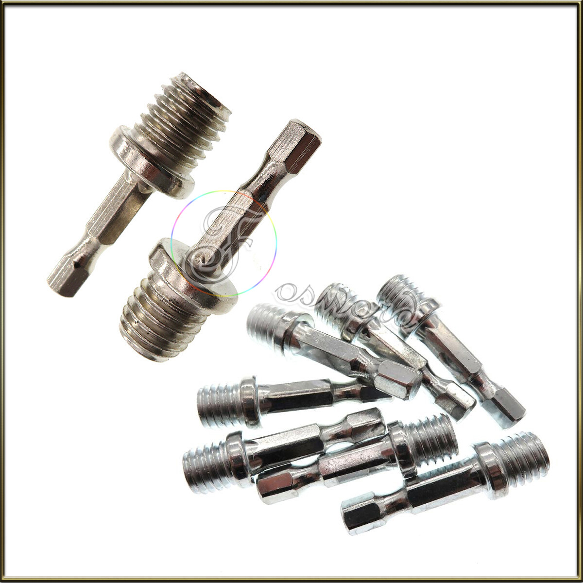 M10 M14 Thread Power Drill Adapter 1/4″ for Angle Grinder Polishing Backing Pads