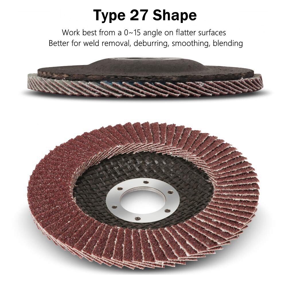 40-Pack 4.5 x7/8″ Flap Disc 4-1/2 40 60 80 120 Grit Angle Grinder Sanding Wheels