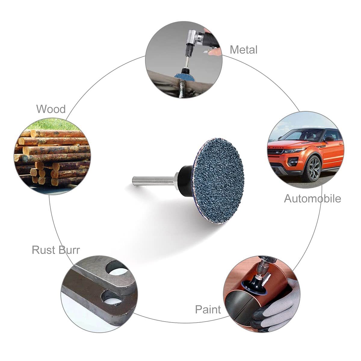 50PCS 2 inch 60 Grit Zirconia Roll Lock Sanding Grinding Flap Disc Die Grinder