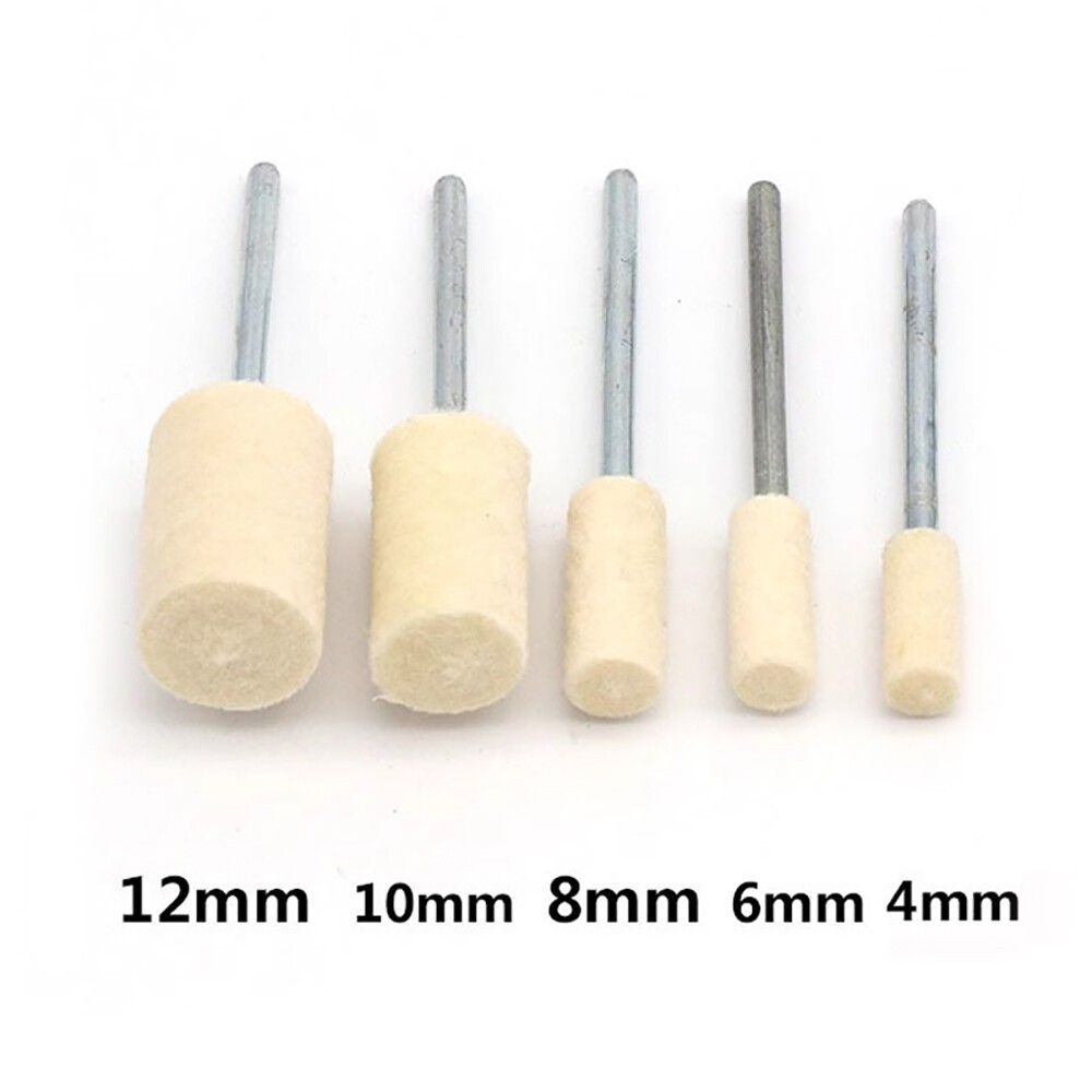 Felt Polishing Head Wool Buffing Wheel Grind Cylindrical/Bullet For Rotary Tools