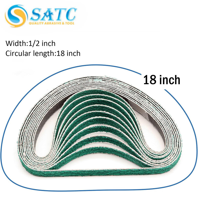60/120 Grit 1/2x 18 Inch Zirconia Sanding Belts for 1/2″ x 18″ Belt Sander 10pcs