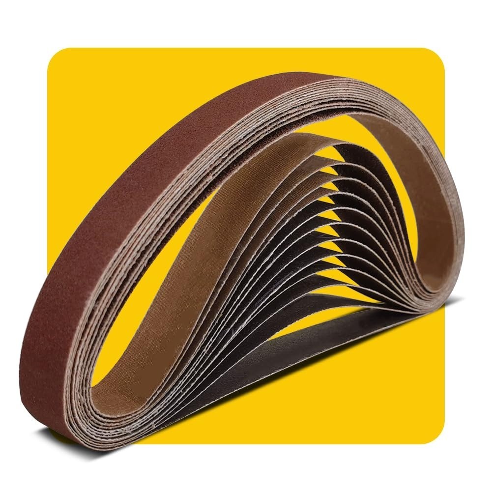 30 Inch 80 Grit Sanding Belt | Premium Aluminum Oxide | 12 Pack
