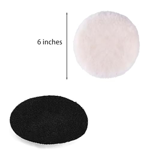 8 pcs 6 inch Wool polishing Pads White for Orbital Buffer car Buffer 6 inches
