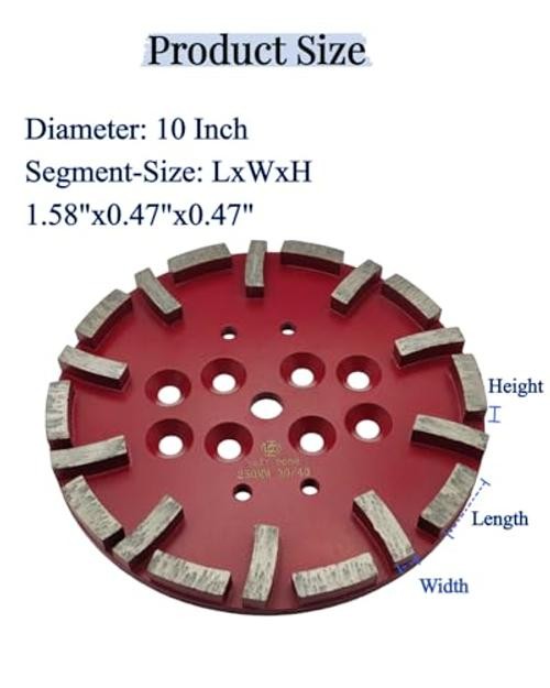 Diamond Grinding Plate for Concrete Floor, 10 Inch/40 30/40 S 30/40 Soft 30