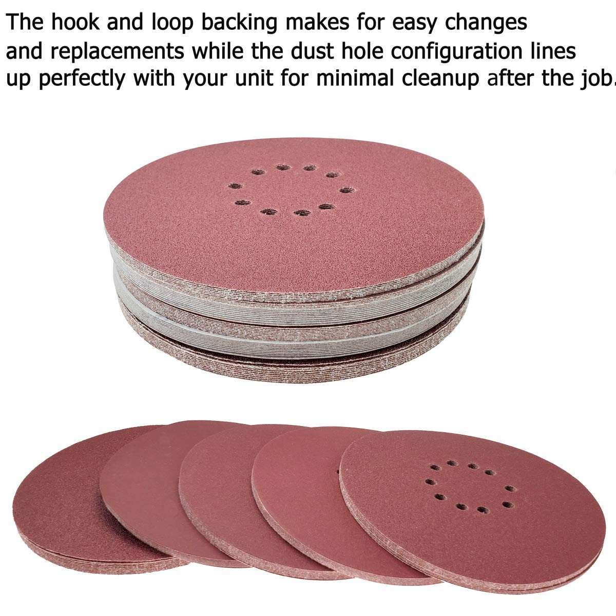 9-Inch 10 Hole 120 Grit Drywall Sandpaper 50 Pack for Sander and Finishing
