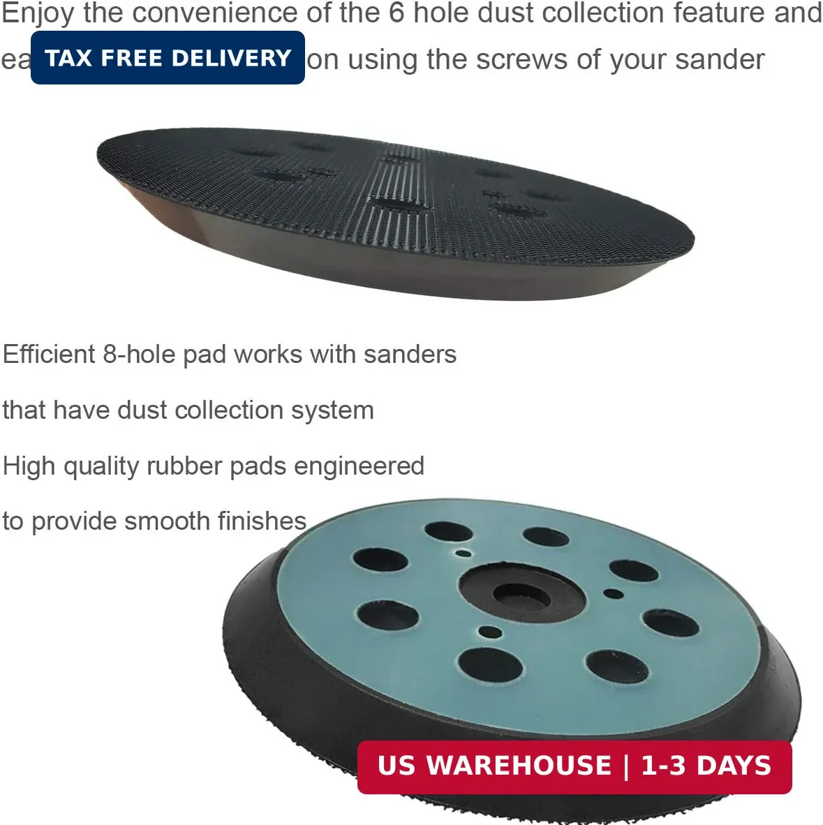 5 inch 8 Hole Sander Hook and Loop Replacement Pad For DeWalt DW420, DW421, Dw42