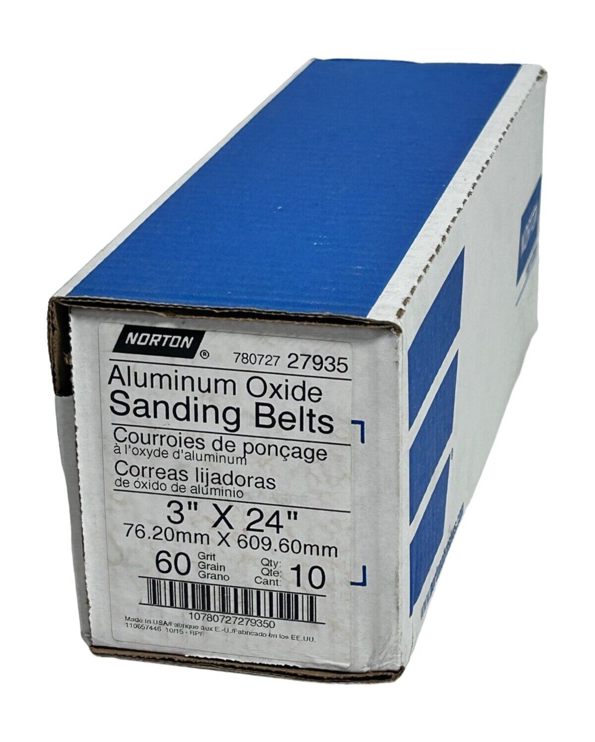 (10) Norton 27935 3″x24” Gemini R215 Aluminum Oxide Cloth Sanding Belt 60 Grit