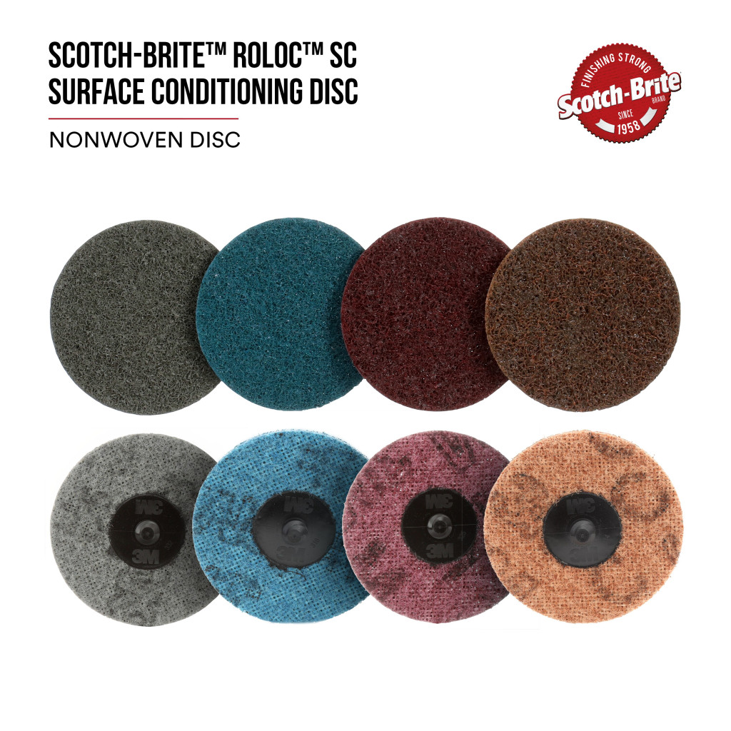 Scotch-Brite Roloc Surface Conditioning Disc, SC-DS, A/O Coarse, TS, 2in