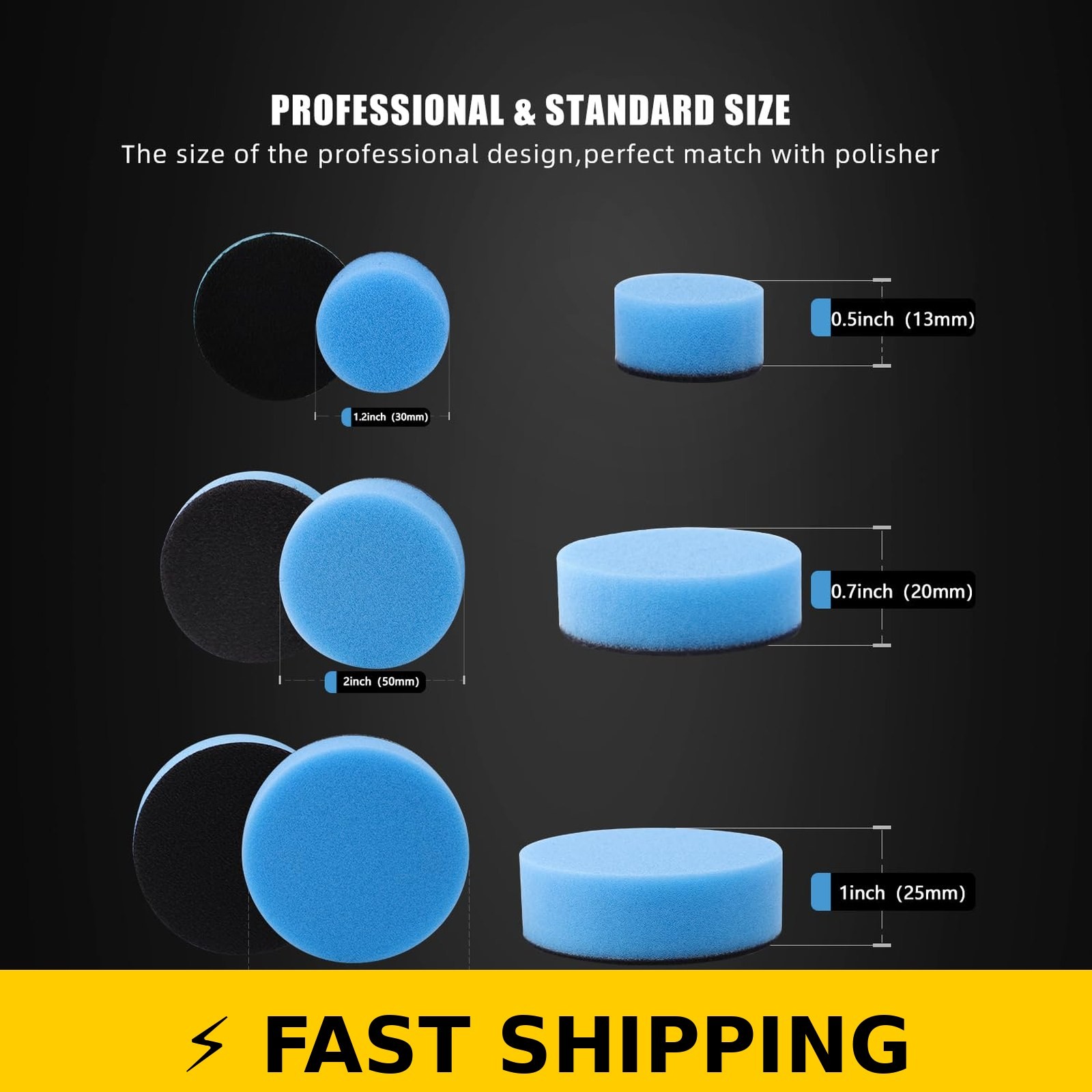 ZFE 44Pcs Car Foam Polishing Pad Kit for Detail Buffing