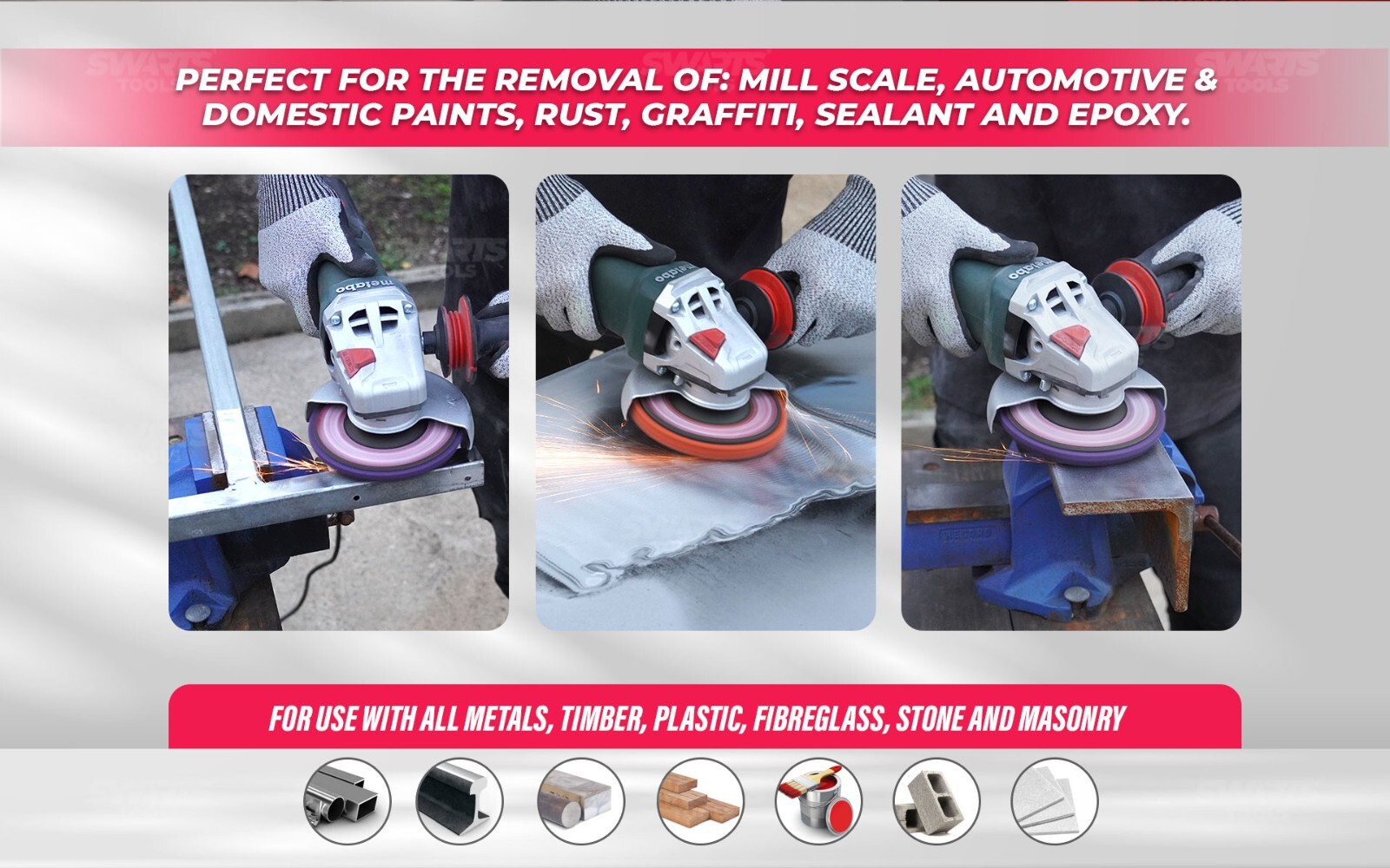 Poly Clean & Paint Stripping / Strip Disc Set – Silicon Carbide Grit or Ceramic