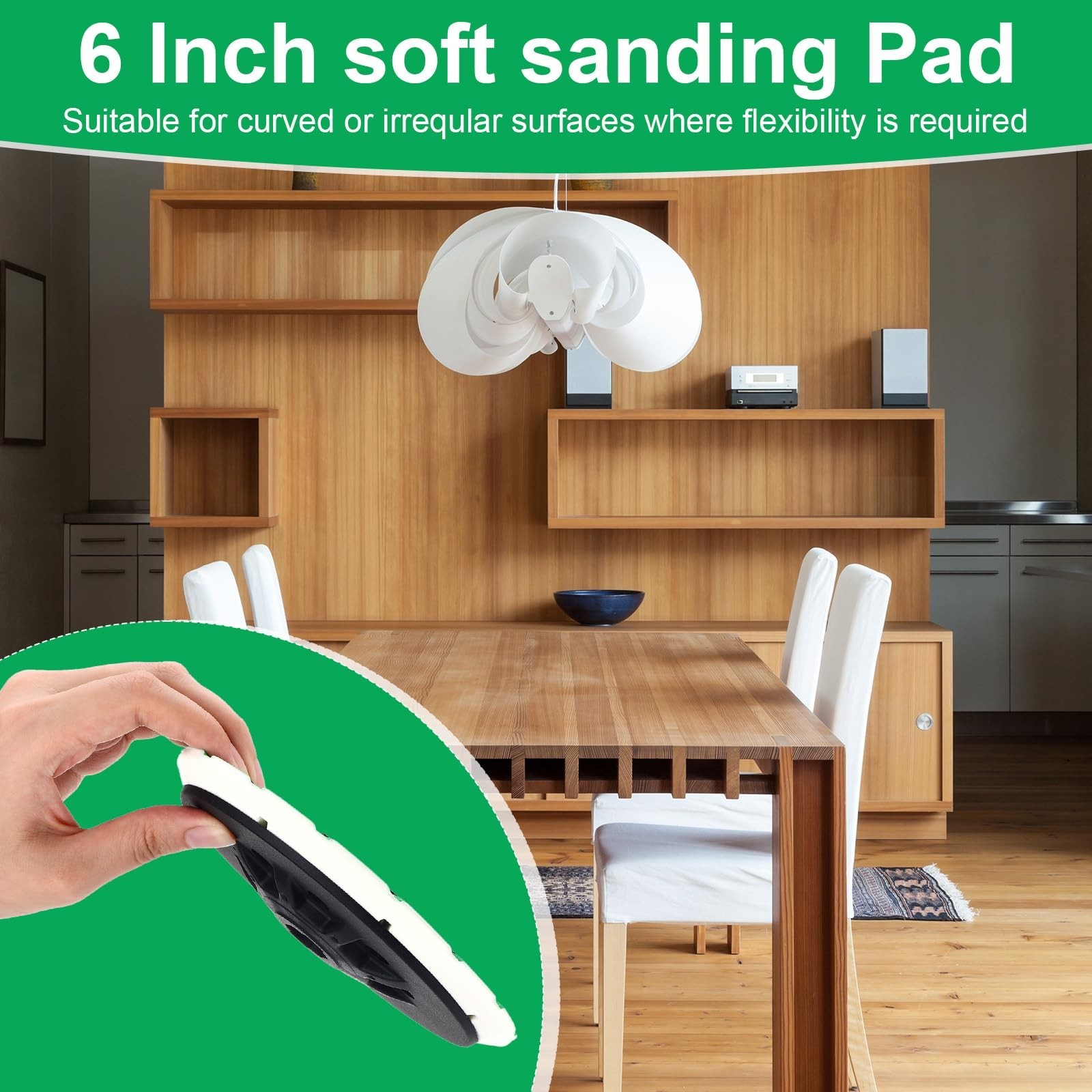4 Pack 6″ Soft Sanding Pads for 48 Hole Sanders, Compatible with ETS EQ 150/3 &
